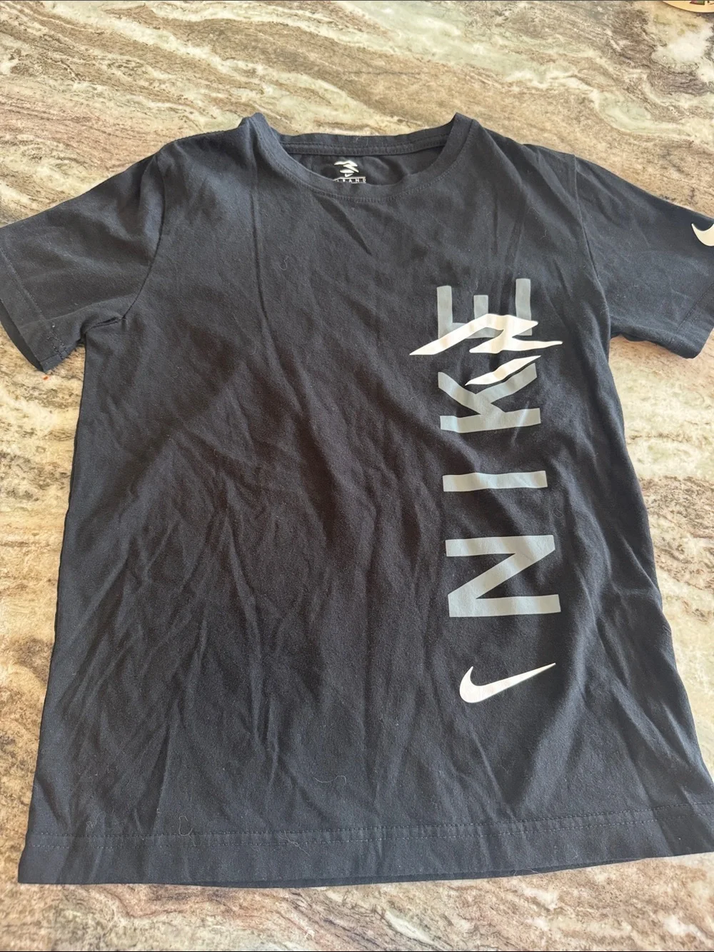 Nike Black Tee and Shorts Set with White Logo